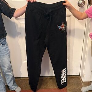 Marvel Black Kids Sweatpants with Colorful Character Graphic